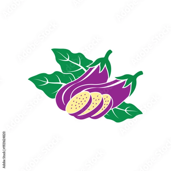 Obraz Eggplant logo vector icon illustration design