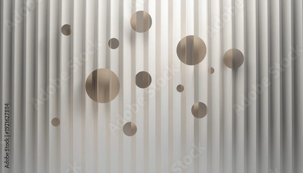 Obraz A modern wall with a unique design featuring various sized circles
