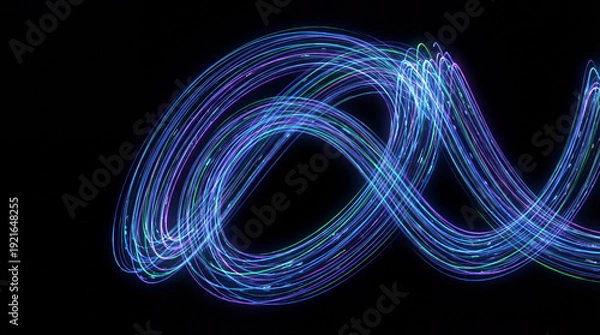 Fototapeta Glowing abstract light trails.