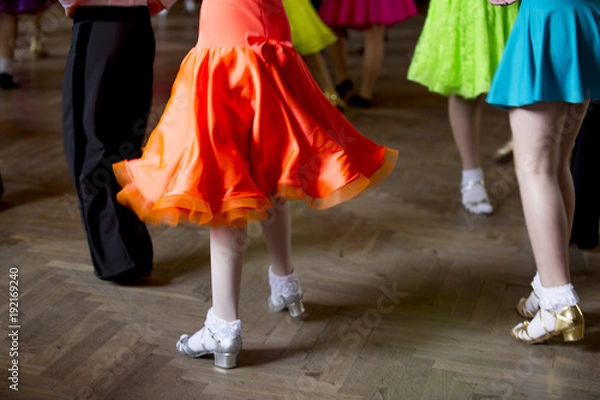 Fototapeta Partners legs in ballroom dance
