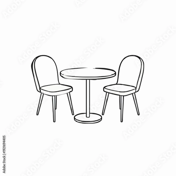 Obraz chairs and table for tea and dining