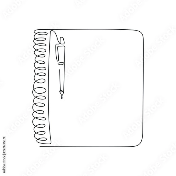 Obraz Book open outline. One line vector drawing.
