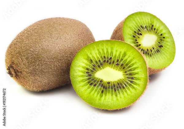 Fototapeta kivi fruits isolated on white background.