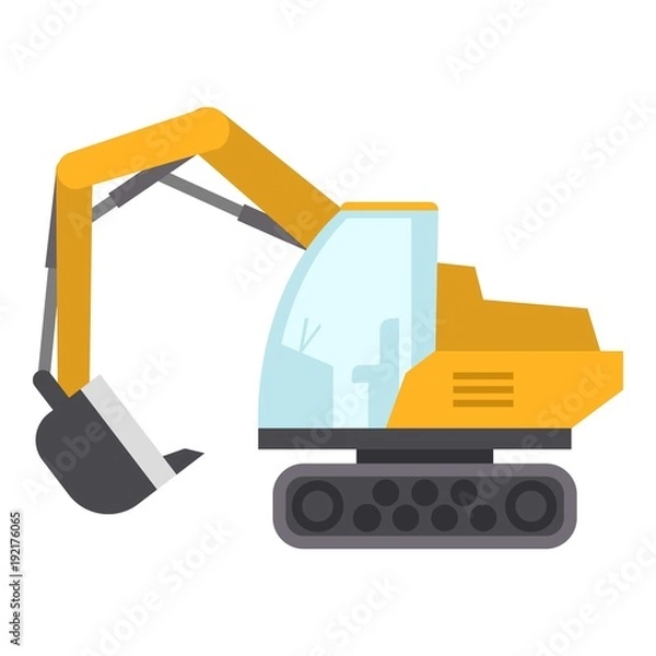 Obraz Excavator icon, flat style