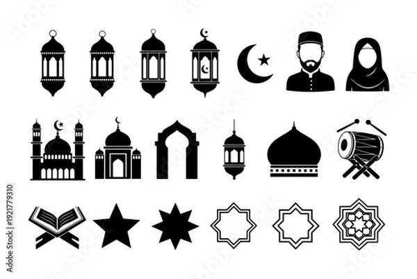 Obraz Islamic Icons for Ramadan Template