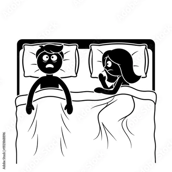 Obraz Couple Experiencing Sleep Disturbance Together.