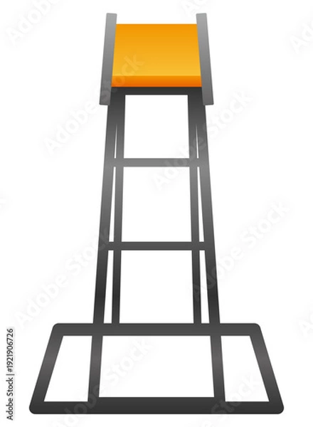 Obraz スポーツのテニスの審判やプールや海の海水浴場のライフセーバー、監視員が座る高い椅子をグラデーションを付けてカラーでデザインしたベクターのイラストのグラフィック素材