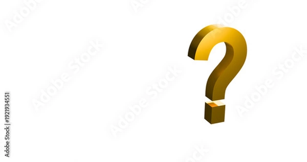 Obraz Golden question mark in a transparent background