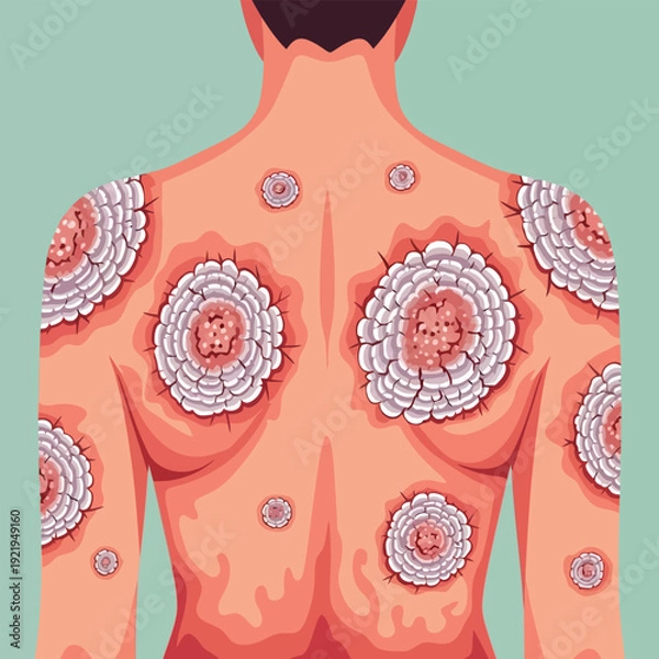Obraz Dermatological Skin Condition on Mans Back