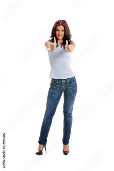 Obraz Lady with Thumb Up Sign