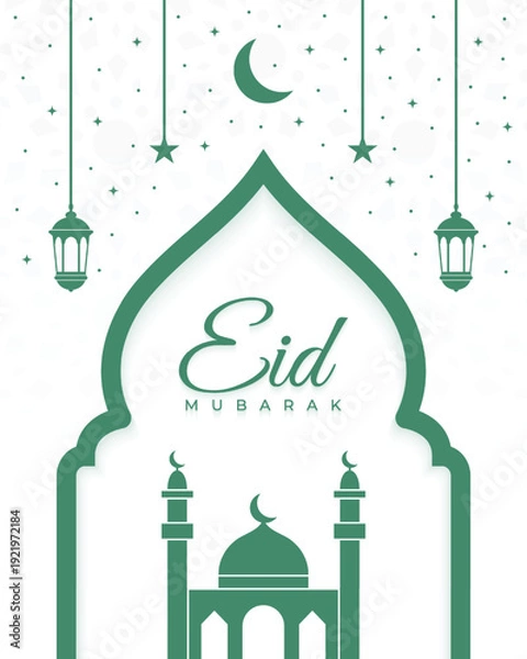 Obraz Vector Eid Mubarak Festival Template Design Background