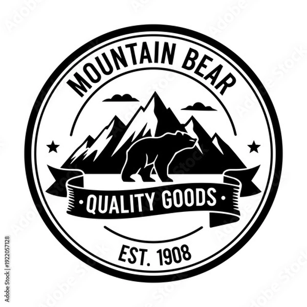 Obraz Mountain Bear Vector Logo Design 