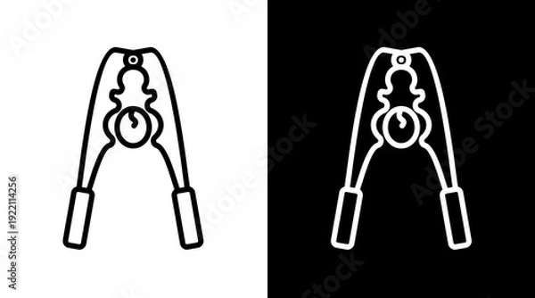 Obraz Crack Nuts White Icon Set Vector 