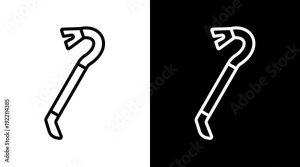 Obraz Crowbar White Icon Set Vector 