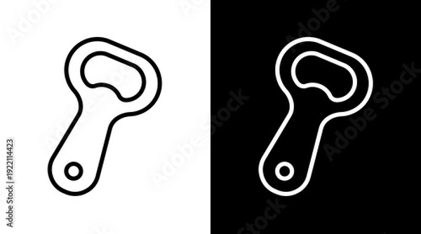 Obraz Bottle Opener White Icon Set Vector 