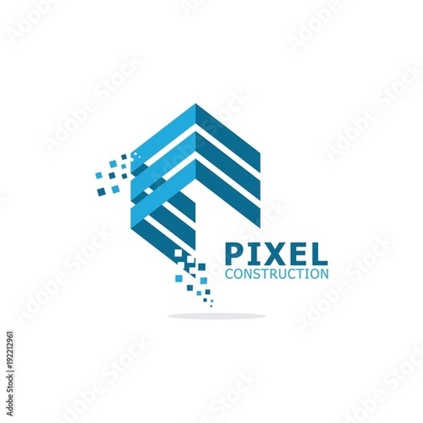 Obraz arrow construction geometric pixel logo