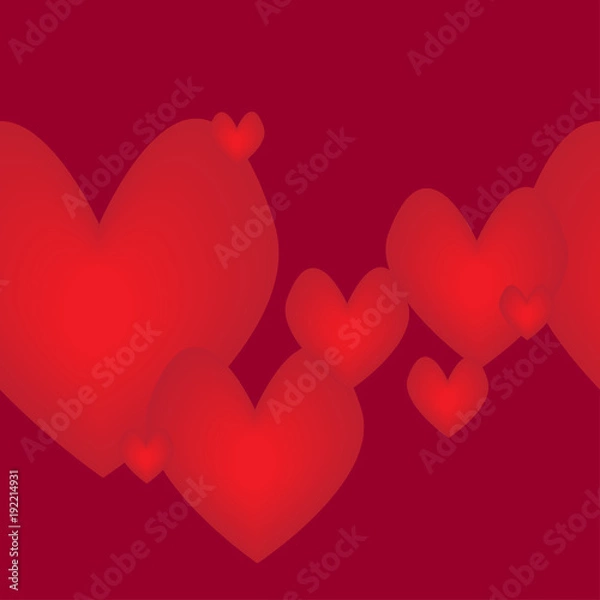 Fototapeta Seamless pattern with hearts