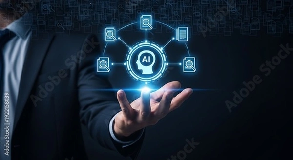 Obraz Artificial intelligence processing big data and digital information