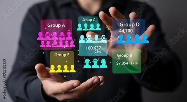 Obraz Digital audience segmentation and customer data visualization