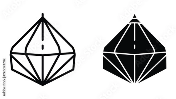 Obraz Geometric pentagonal trapezohedron shape icon