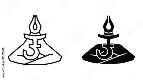 Obraz Diya lamp icon set