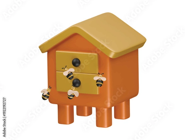 Obraz apiary icon 3d illustration render
