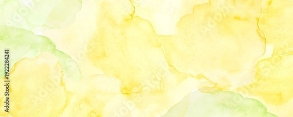 Obraz 黄色の水彩絵の具で描いたイエローの花びらの背景