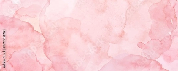 Obraz 黄色の水彩絵の具で描いたピンクの花びらの背景