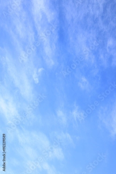 Obraz 日本の晩秋の青空に浮かぶ雲(縦長)