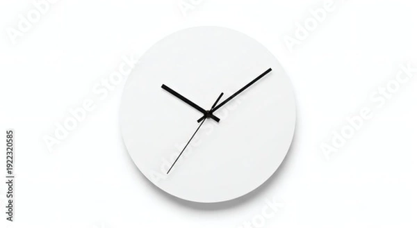 Obraz Minimalist Clock Face with Black Hands Isolated