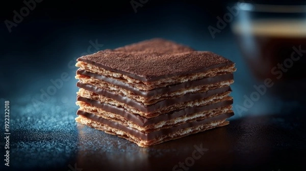 Obraz layered chocolate filled biscuit