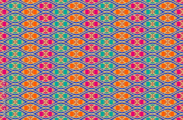 Obraz 網目花菱_日本の伝統的な紋様_鮮やか