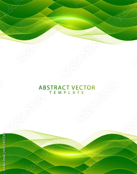 Obraz Green wave abstract vector background