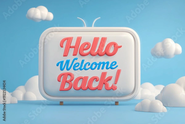 Fototapeta hello 3D screen 