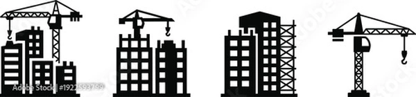 Obraz Construction site with cranes and buildings