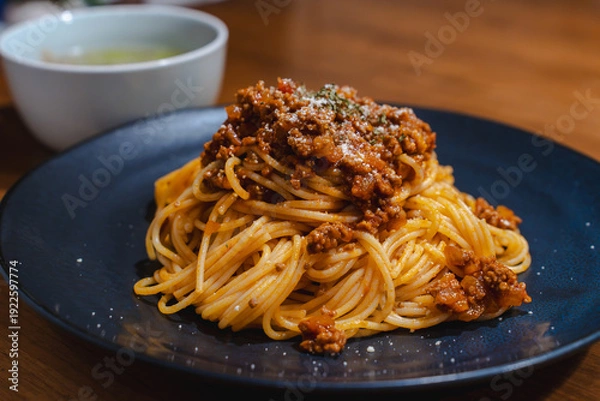 Obraz ミートソースのクローズアップ