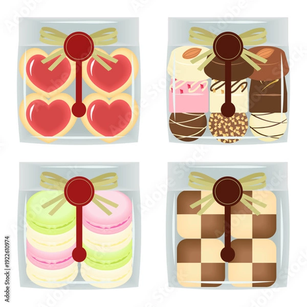 Obraz ラッピングされたお菓子セット