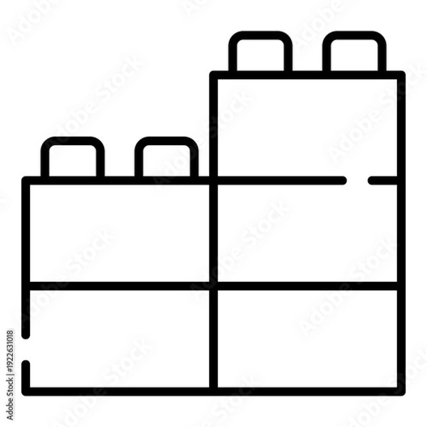 Obraz Building blocks black line icon