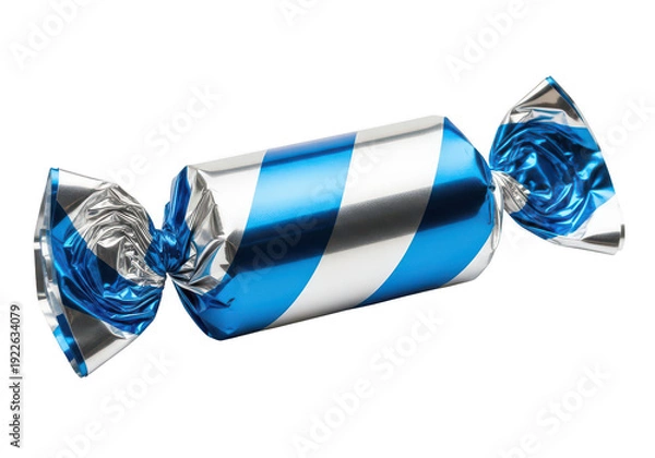 Obraz A wrapped blue and silver candy 