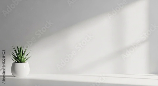 Obraz white wall with light