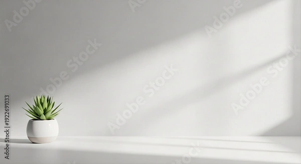 Obraz white wall with light