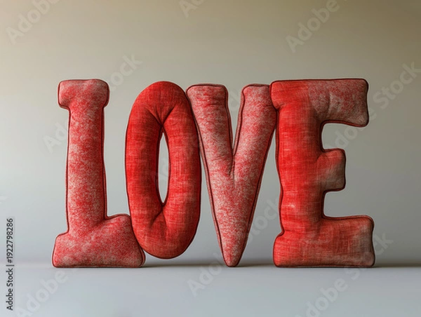 Obraz ラブをクッションで表した素敵なグラフィック