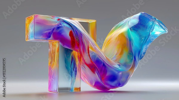 Obraz クリスタルでできたアブストラクトオブジェ