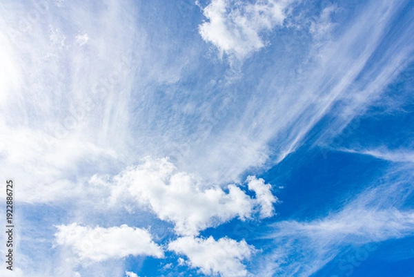 Obraz céu azul com nuvens brancas