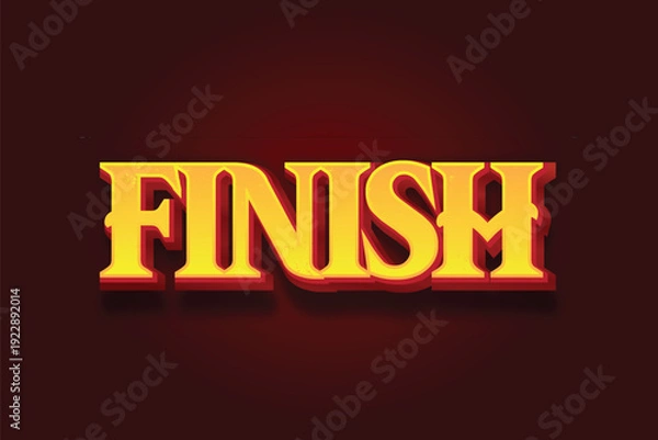 Obraz finish text effect logo vector illustration