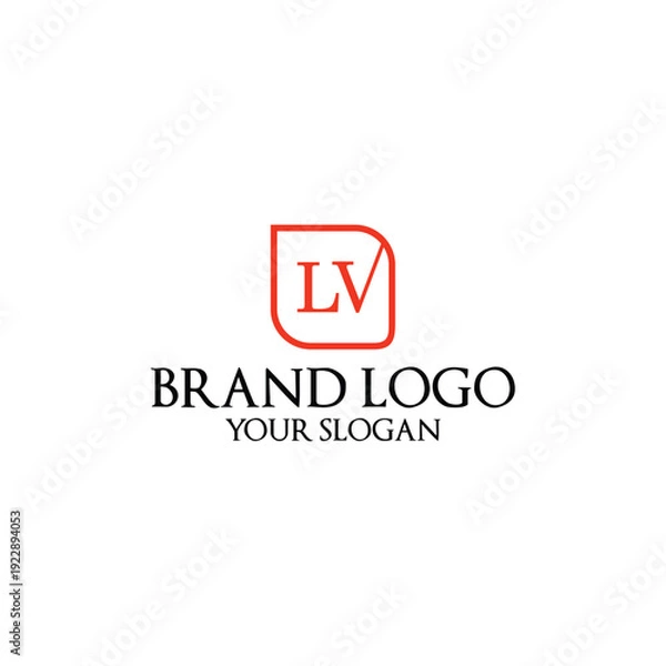 Obraz latter LV logo vector illustration