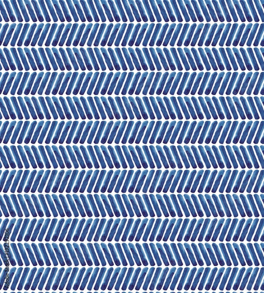 Obraz Blue chevron watercolor pattern. Navy background