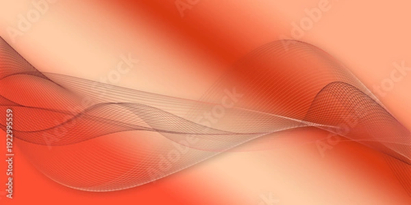 Fototapeta abstract background with red waves