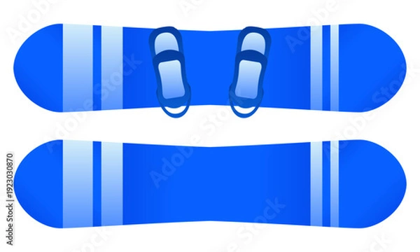Obraz 冬のスポーツのスノーボードを青の色のグラデーションを付け太い線、長方形の模様でデザインしたベクターのイラストのグラフィック素材