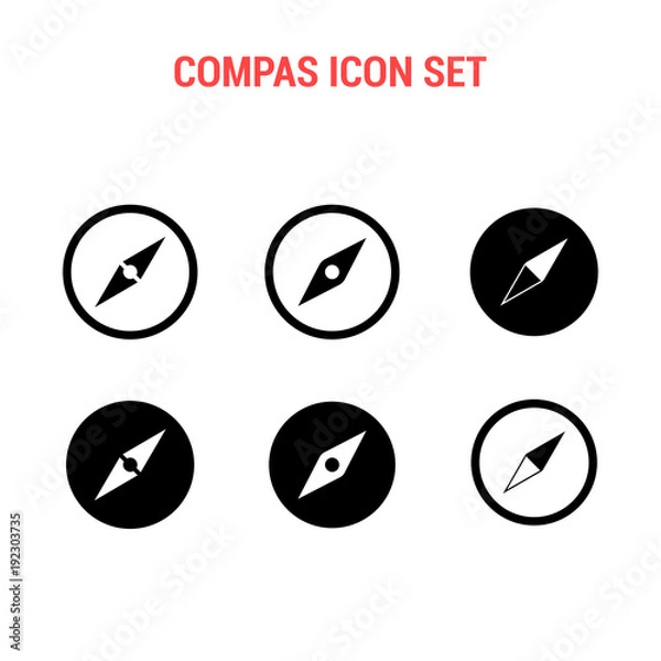 Obraz Compas icon set , Navigation symbol